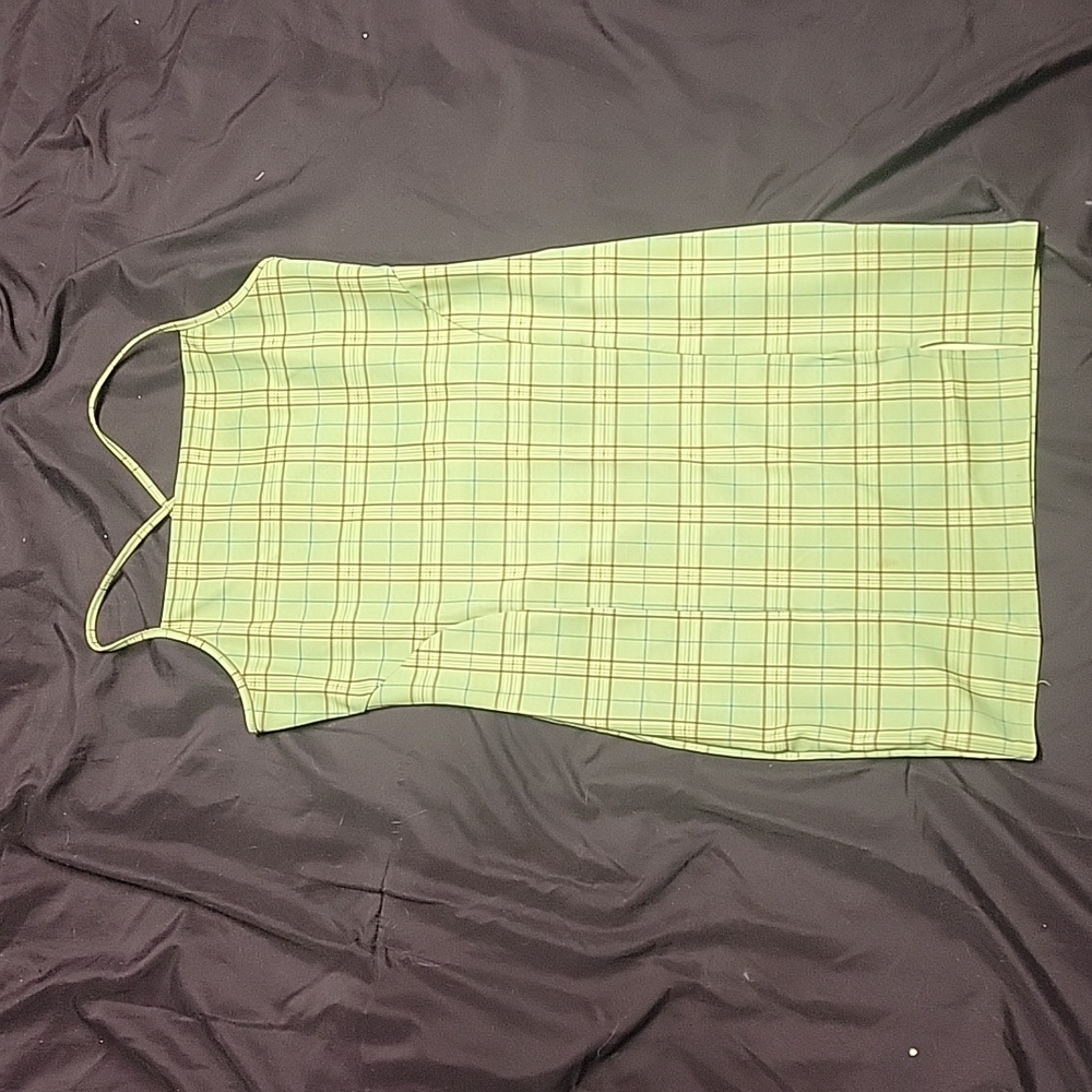 Green pleated dress
